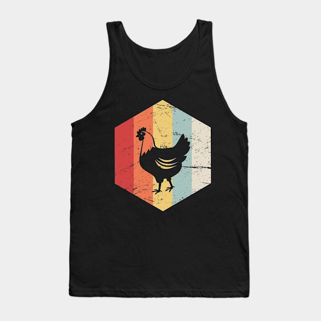 Retro Vintage Chicken farmer Icon Tank Top by MeatMan